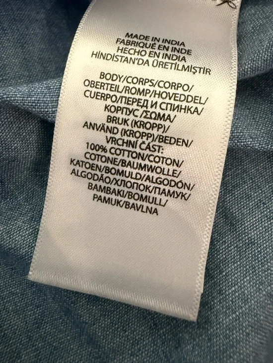 Polo Ralph Lauren - Mila Chambray Denim Button Down Western Roses Size Medium - Picture 14 of 14